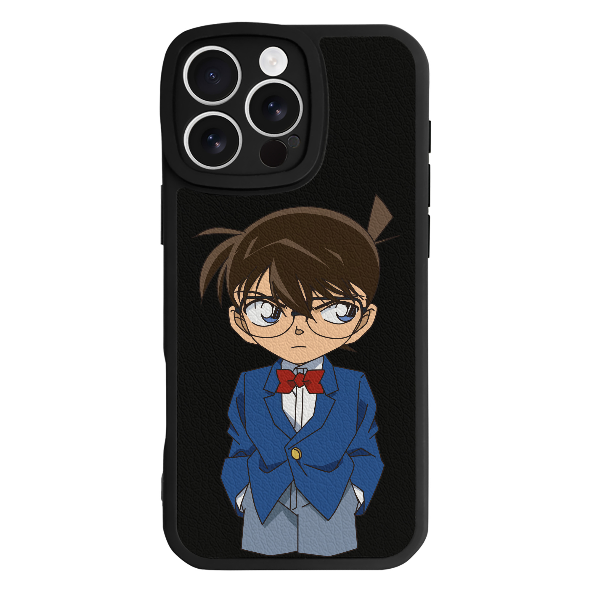 （画像用） 名探偵コナン 江戸川 コナン Detective Conan Conan Edogawa 【iPhone 16シリーズ対応】シリコンスマホケース（レザー調） 材質：シリコン